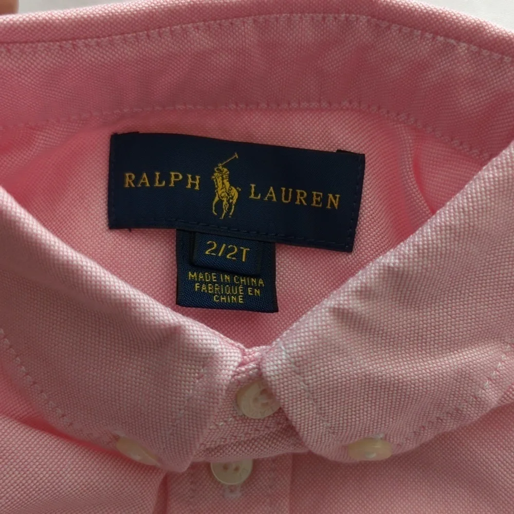 Ralph Lauren kid's Pink shirt. Size 2/2T. - Picture 3 of 7